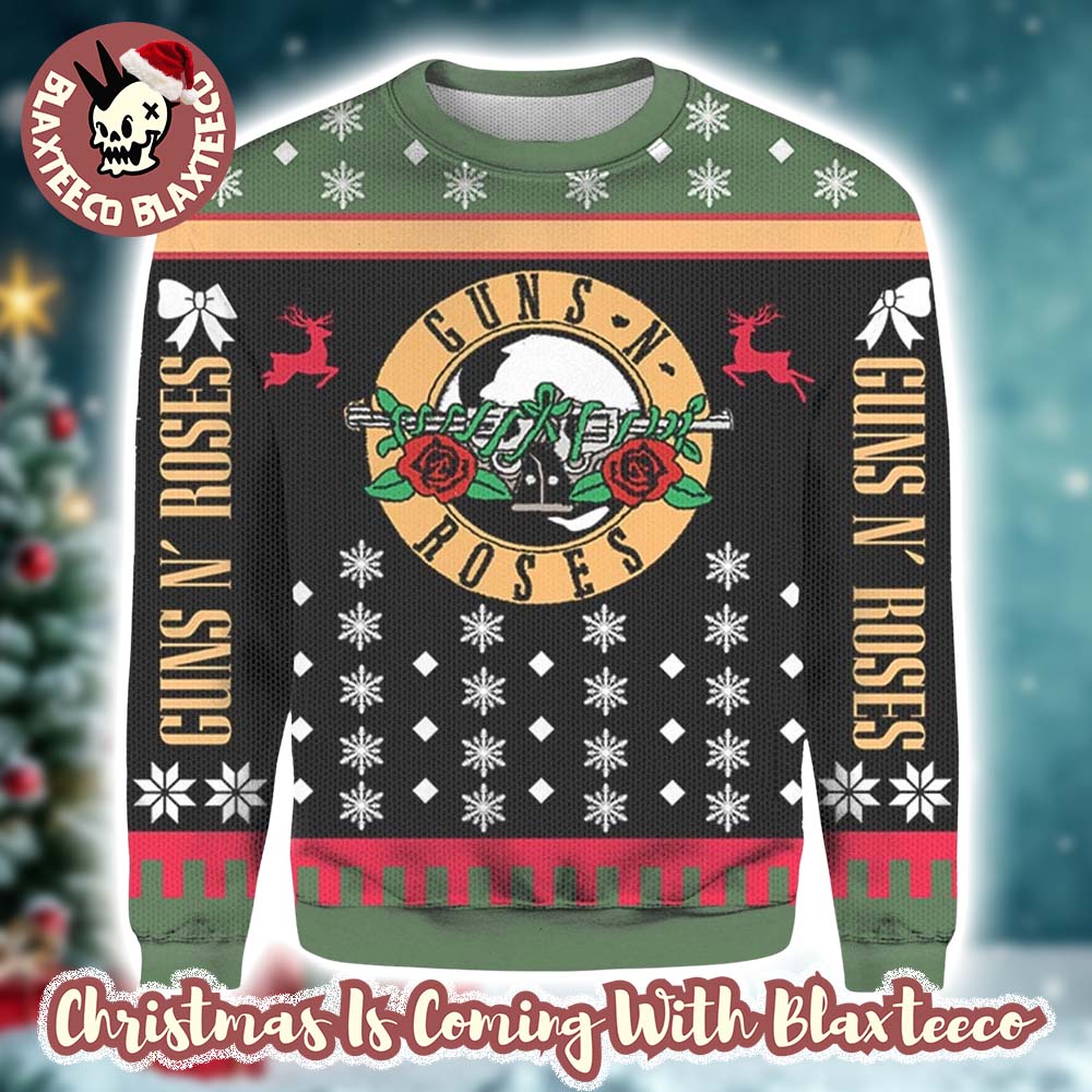 Guns N Roses Big Logo Heavy Metal Gift For Fans Christmas Ugly Sweater Guns N Roses Big Logo Heavy Metal Gift For Fans Christmas Ugly Sweater