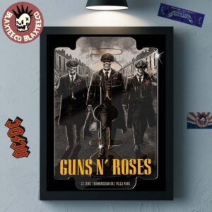 Guns N Roses Birmingham UK 2025 Tour Event Poster At Villa Park On June 23 2025 Peaky Blinders Inspired Razor Art Home Decor Poster Canvas