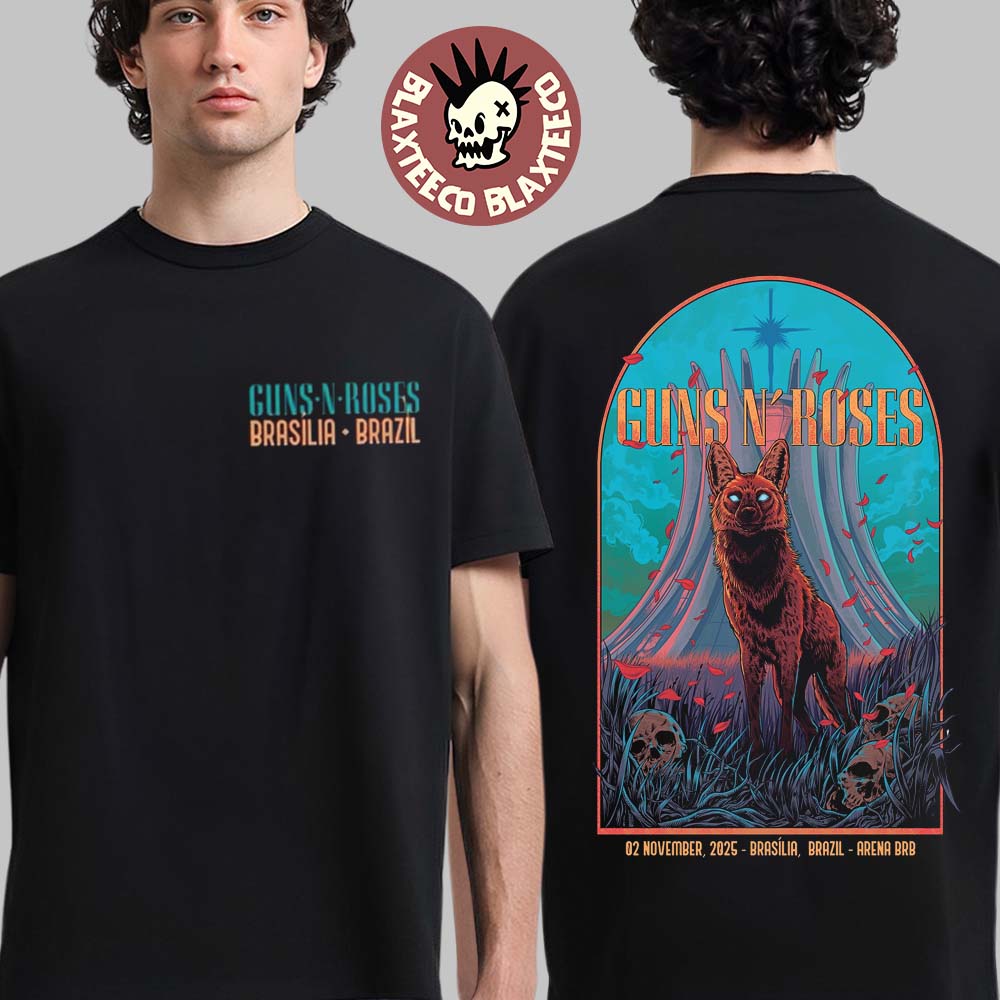 Guns N Roses Brasilia Brazil 2025 Event Tee At Arena BRB On 2 November 2025 The Fox Art Two Sided T-Shirt Guns N Roses Brasilia Brazil 2025 Event Tee At Arena BRB On 2 November 2025 The Fox Art Two Sided T-Shirt
