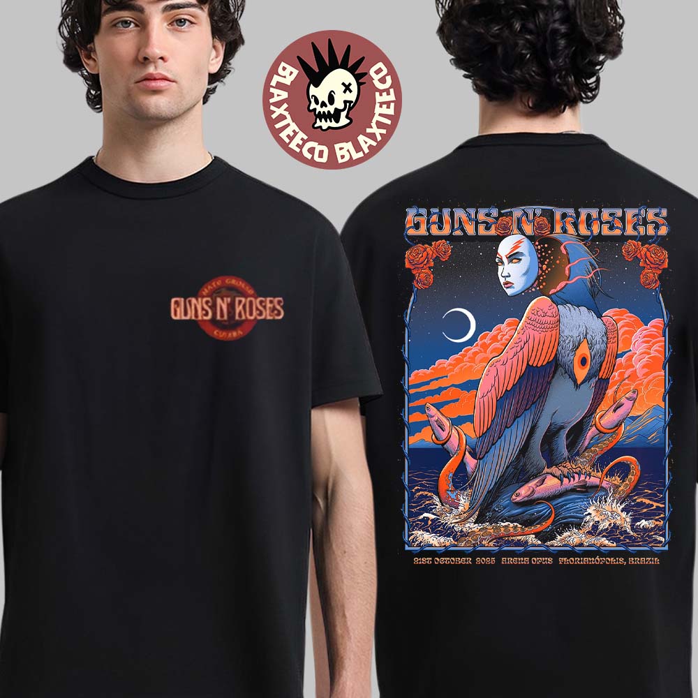 Guns N Roses Florianópolis Brazil 2025 Venue Tee At Arena Opus On October 21 2025 Two Sided T-Shirt Guns N Roses Florianópolis Brazil 2025 Venue Tee At Arena Opus On October 21 2025 Two Sided T-Shirt