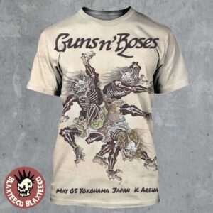 Guns N Roses Poster For Show In Yokohama Japan At K Arena On May 5 2025 Lithograph Yokai Oni Artwork All Over Print Shirt