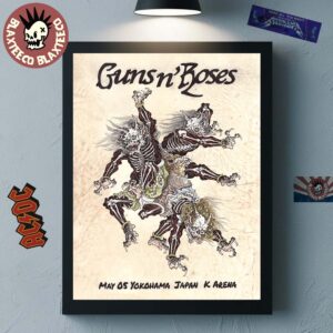 Guns N Roses Poster For Show In Yokohama Japan At K Arena On May 5 2025 Lithograph Yokai Oni Artwork Home Decor Poster Canvas