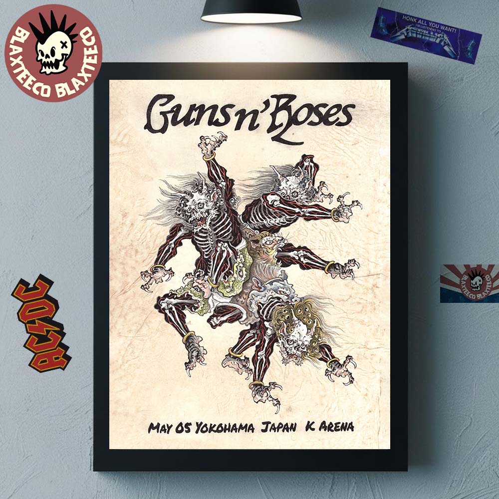 Guns N Roses Poster For Show In Yokohama Japan At K Arena On May 5 2025 Lithograph Yokai Oni Artwork Home Decor Poster Canvas Guns N Roses Poster For Show In Yokohama Japan At K Arena On May 5 2025 Lithograph Yokai Oni Artwork Home Decor Poster Canvas