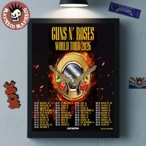 Guns N Roses World Tour 2026 Schedule Dates Home Decor Poster Canvas