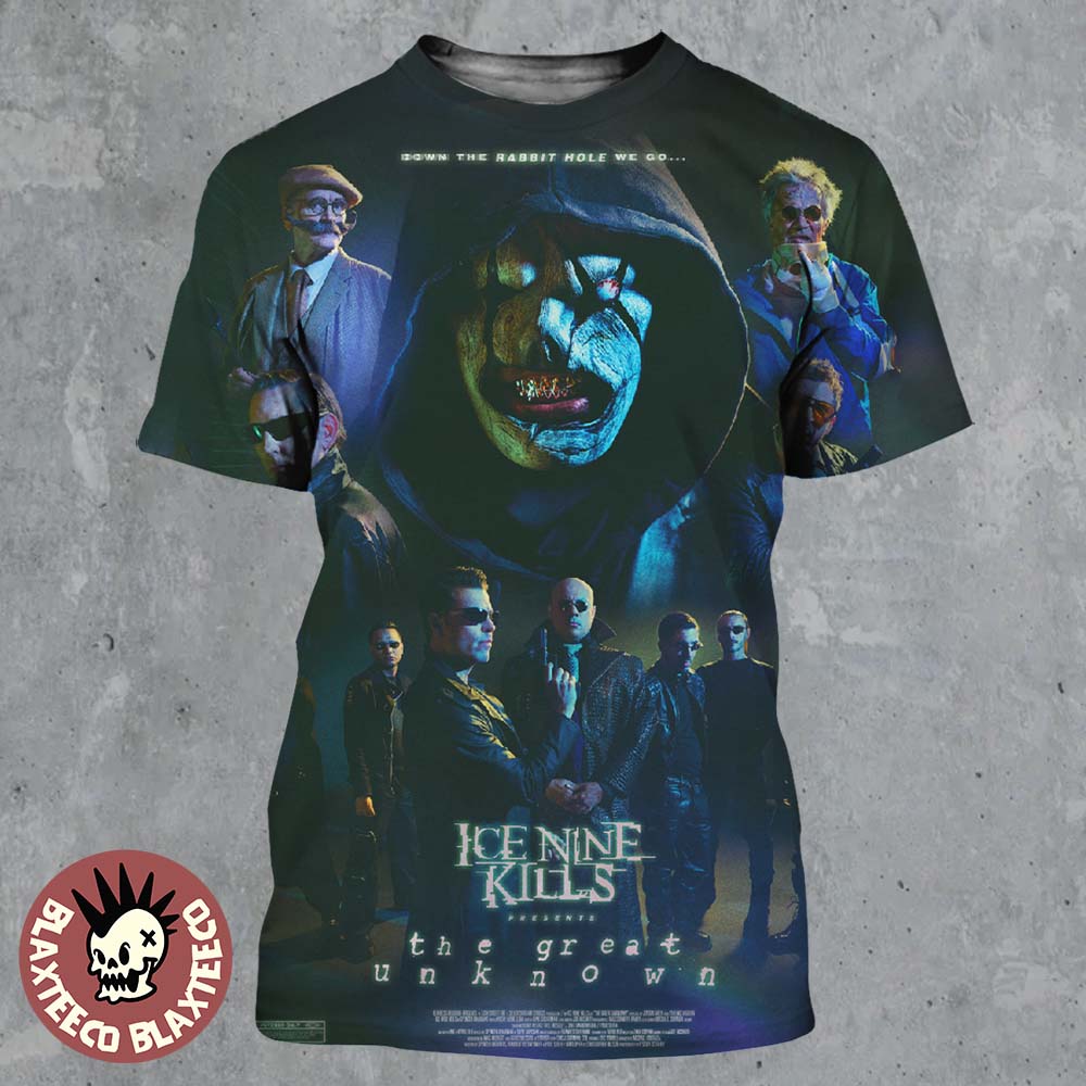 Ice Nine Kills The Great Unknown Autographed Movie Poster Down The Rabbit Hole We Go The Matrix Inspired All Over Print Shirt