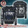 In Flames Foregone Xmas Wreath 2025 Knitted Red And Green Holiday Ugly Christmas Sweater Jumper In Flames Foregone Xmas Wreath 2025 Knitted Red And Green Holiday Ugly Christmas Sweater Jumper
