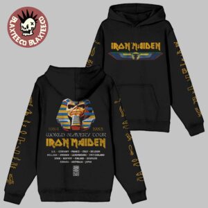 Iron Maiden 50th Anniversary World Slavery Tour 85 85 Powerslave Pharaoh Eddie Unisex Hoodie
