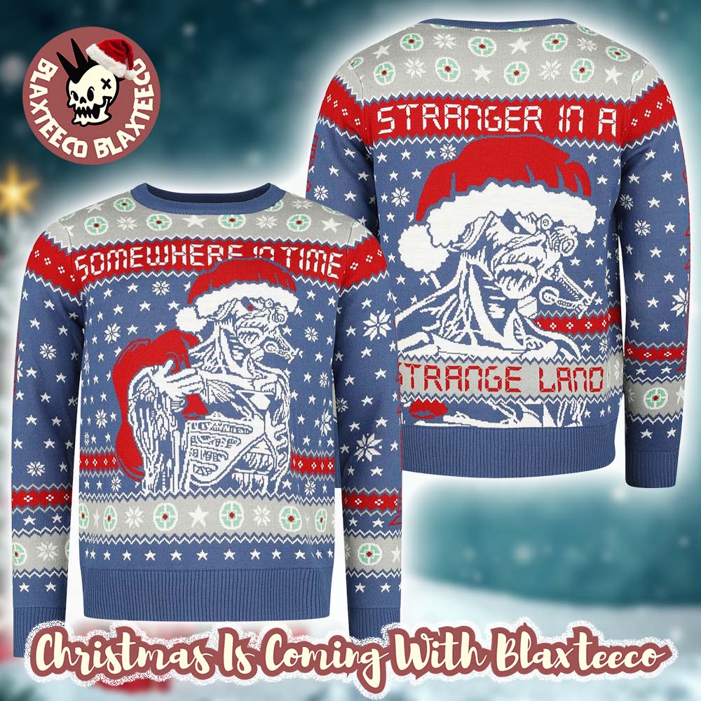 Iron Maiden Future Eddie Somewhere In Time Stranger In A Strange Land Ugly Christmas Sweater Iron Maiden Future Eddie Somewhere In Time Stranger In A Strange Land Ugly Christmas Sweater