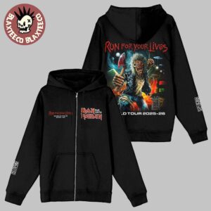 Iron Maiden Run For Your Lives World Tour 2025 2026 Zip Hoodie