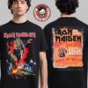 Iron Maiden Run For Your Lives World Tour 2025 Aces High Death Defying Eddie Two Sided Green T-Shirt