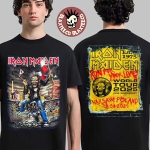 Iron Maiden Run For Your Lives World Tour 2025 Warsaw Poland Exclusive Merch Tee At PGE Narodowy On August 2 2025 T-Shirt