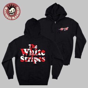 Jack White The White Stripes Collection Induction Into The Rock And Roll Hall Of Fame Peppermint Twist Zip Up Hoodie