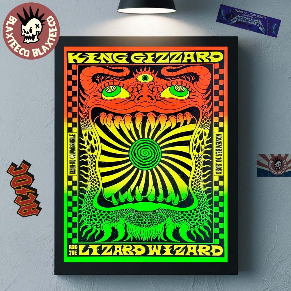 King Gizzard And The Lizard Wizard Berlin Germany 2025 Event Poster At Columbiahalle On November 10 2025 Home Decor Poster Canvas King Gizzard And The Lizard Wizard Berlin Germany 2025 Event Poster At Columbiahalle On November 10 2025 Home Decor Poster Canvas