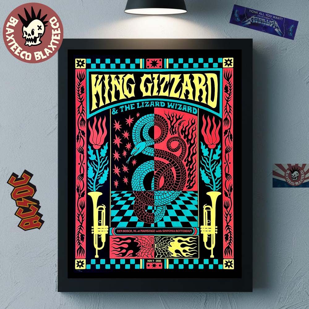 King Gizzard And The Lizard Wizard Den Bosch Netherlands 2025 Event Poster At Mainstage On November 7 2025 Home Decor Poster Canvas