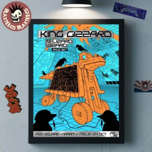 King Gizzard And The Lizard Wizard Melbourne Australia 2025 Poster At Fed Square On October 24 2025 Home Decor Poster Canvas