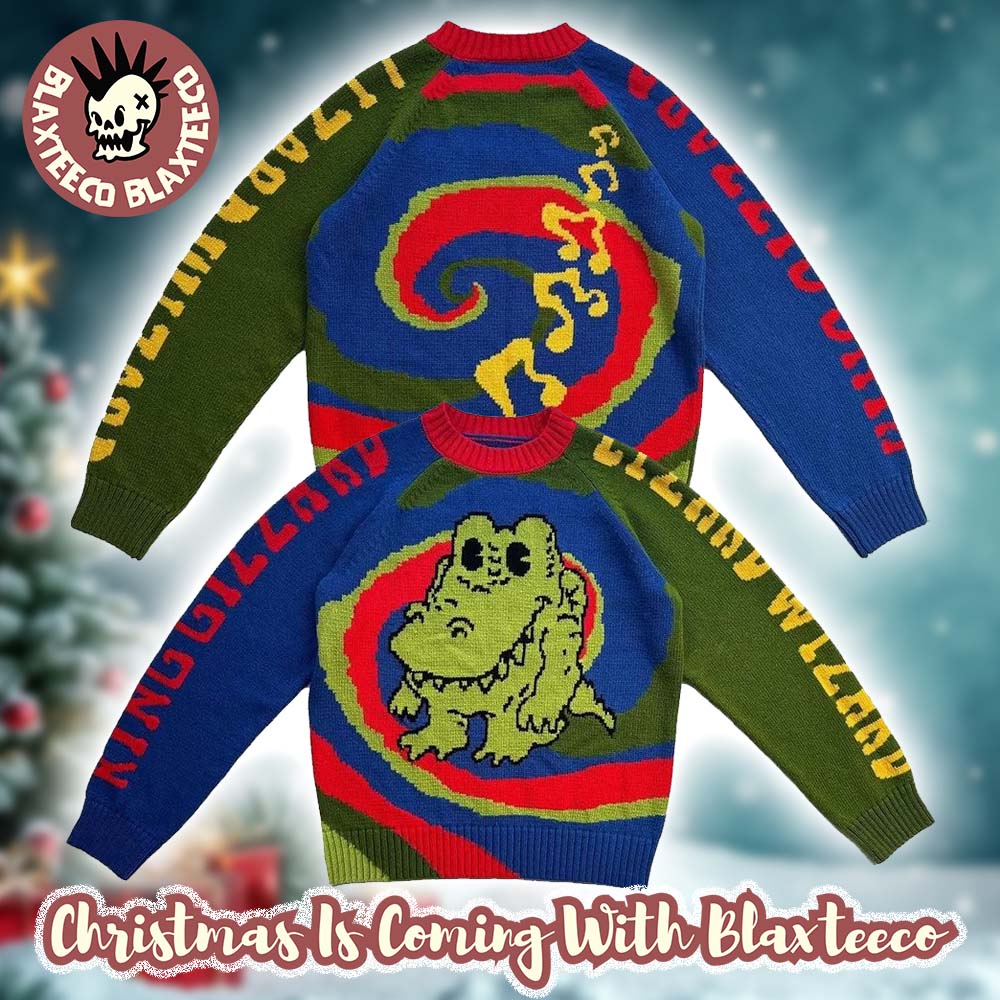 King Gizzard And The Lizard Wizard The Funny Crocodile Knitted Ugly Christmas Sweater King Gizzard And The Lizard Wizard The Funny Crocodile Knitted Ugly Christmas Sweater