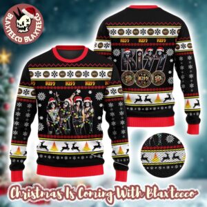 Kiss Band 50 Years Tour Xmas Holiday Style Gift For Fans Christmas Ugly Sweater
