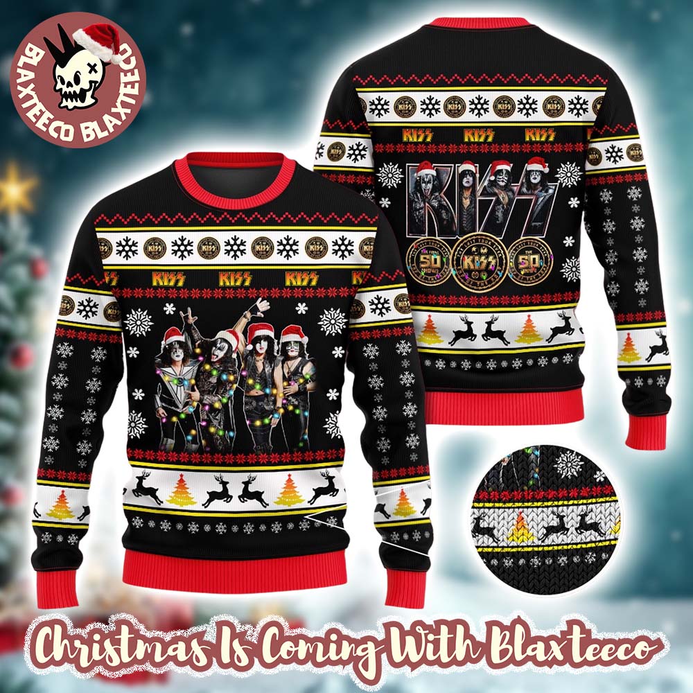Kiss Band 50 Years Tour Xmas Holiday Style Gift For Fans Christmas Ugly Sweater Kiss Band 50 Years Tour Xmas Holiday Style Gift For Fans Christmas Ugly Sweater