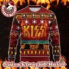 Kiss Band Merry Kissmas Under The Xmas Tree Holiday Style With Reindeer Knitted Red Ugly Christmas Sweater