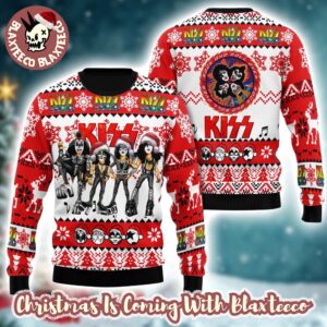 Kiss Funny Big Head Xmas Holiday Style Gift For Rock Music Fans Ugly Christmas Sweater