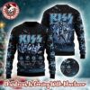 Kiss Graphics With Signatures Snowy Night Holiday Style 2025 Ugly Christmas Sweater