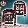 Kiss Merry Kiss Mas Signature Gene Simmons Flappy Tongue Knitted Ugly Christmas Sweater