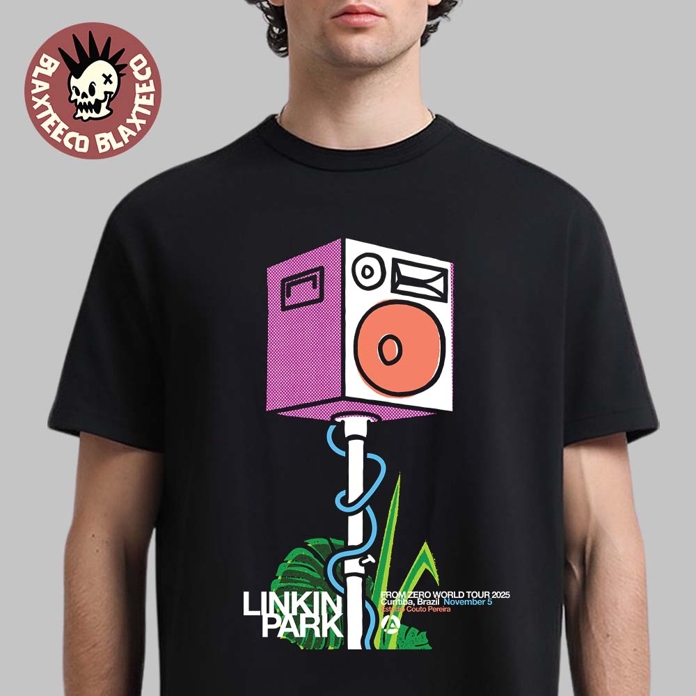 Linkin Park From Zero World Tour 2025 Curitiba Brazil Poster At Estadio Couto Pereira On November 5 2025 T-Shirt Linkin Park From Zero World Tour 2025 Curitiba Brazil Poster At Estadio Couto Pereira On November 5 2025 T-Shirt