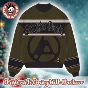 Linkin Park Holiday 2025 Collection Large Morph Icon With Stripes Green Holiday Christmas Sweater