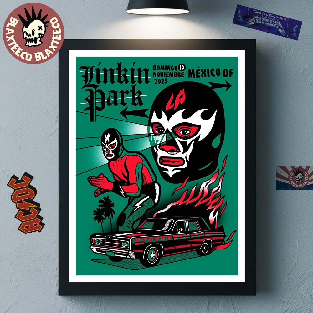 Linkin Park Mexico DF 2025 Venue Poster At Domingo On November 16 2025 Lucha Libre Art Home Decor Poster Canvas Linkin Park Mexico DF 2025 Venue Poster At Domingo On November 16 2025 Lucha Libre Art Home Decor Poster Canvas