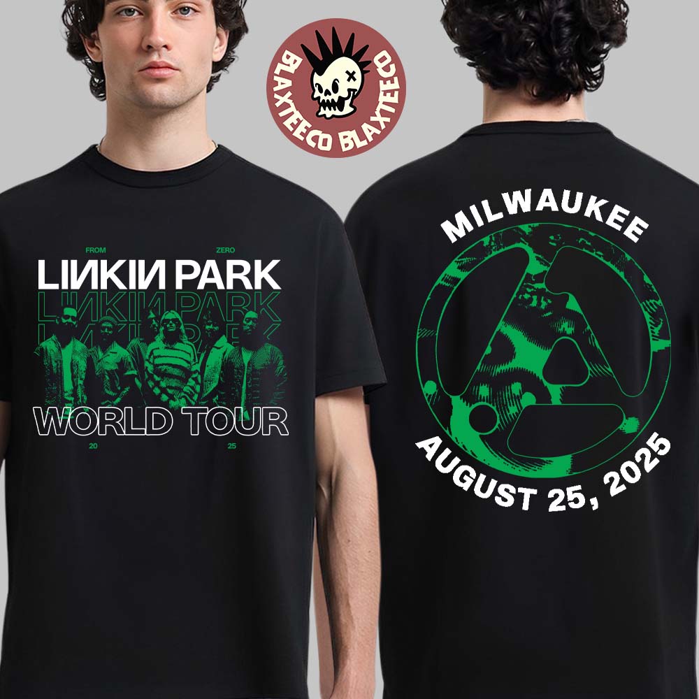 Linkin Park Milwaukee Wisconsin From Zero World Tour 2025 Event Merch Tee At Fiserv Forum On August 25 2025 Two Sided T-Shirt