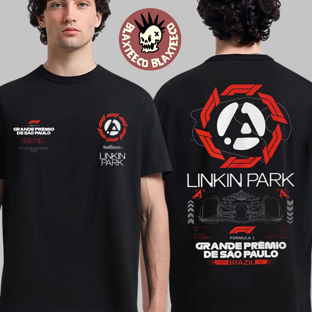 Linkin Park X F1 Grande Premio De Sao Paulo Brazil From 7-9 November 2025 Two Sided T-Shirt Linkin Park X F1 Grande Premio De Sao Paulo Brazil From 7-9 November 2025 Two Sided T-Shirt