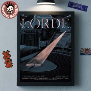 Lorde Berkeley 2025 Show Poster At Greek Theatre On October 19 2025 Home Decor Poster Canvas