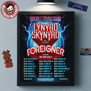 Lynyrd Skynyrd Double Trouble Vision Tour 2026 North America City Dates Home Decor Poster Canvas