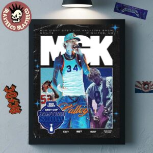 Machine Gun Kelly MGK Headline The 112th Grey Cup Halftime Show In Winnipeg On November 16 2025 Poster Canvas