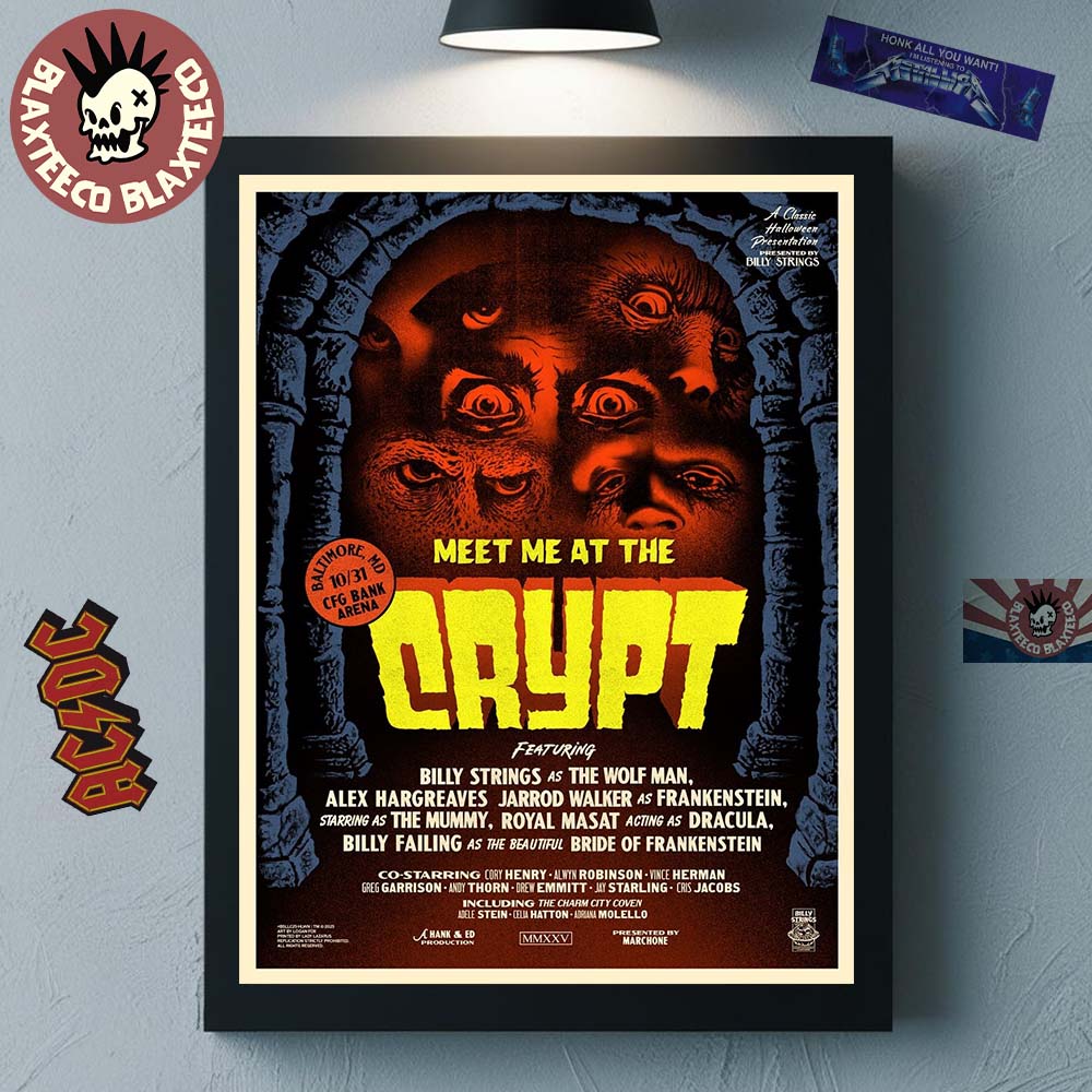 Meet Me At The Crypt 2025 Halloween Lineup Poster In Baltimore Maryland At CFG Bank Arena On October 31 2025 Art By Logan Fox Poster Canvas Meet Me At The Crypt 2025 Halloween Lineup Poster In Baltimore Maryland At CFG Bank Arena On October 31 2025 Art By Logan Fox Poster Canvas
