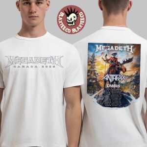 Megadeth Canada 2026 Tour With Anthrax And Exodus Schedule Dates Two Sided T-Shirt