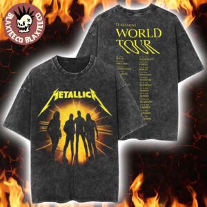 Metallica 72 Seasons World Tour 2025 2026 M72 Album Cover With Dates Back Retro Washed T-Shirt