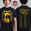 Metallica M72 World Tour 2025 2026 Flame Skull Dates Back Two Sided T-Shirt