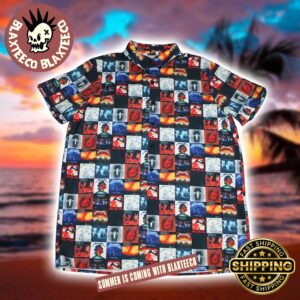 Metallica All Albums Cover Checked Pattern Summer 2025 Hawaiian Shirt