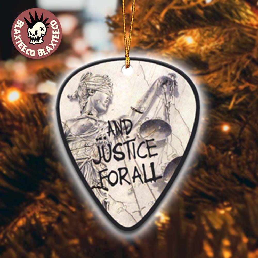 Metallica And Justice For All Album Cover Art Guitar Pick Shape Holiday Christmas Decorations Ornament Metallica And Justice For All Album Cover Art Guitar Pick Shape Holiday Christmas Decorations Ornament