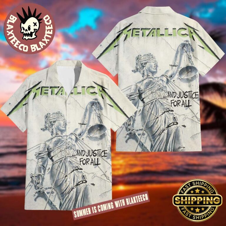 Metallica And Justice for All Album Cover Summer 2025 Button Hawaiian ...