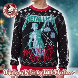 Metallica And Xmas For All And Justice For All Holiday Gift For Fans Knitted Ugly Christmas Sweater