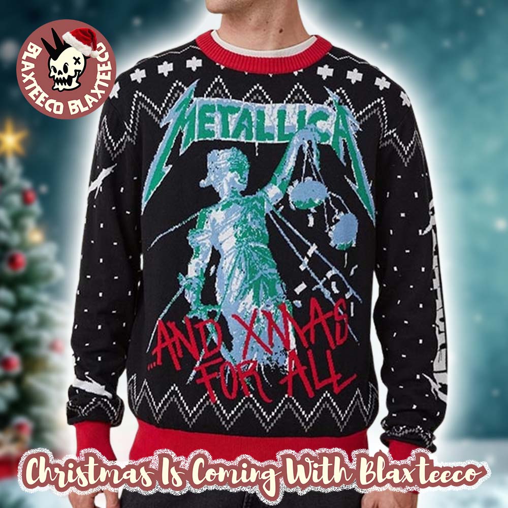 Metallica And Xmas For All And Justice For All Holiday Gift For Fans Knitted Ugly Christmas Sweater Metallica And Xmas For All And Justice For All Holiday Gift For Fans Knitted Ugly Christmas Sweater