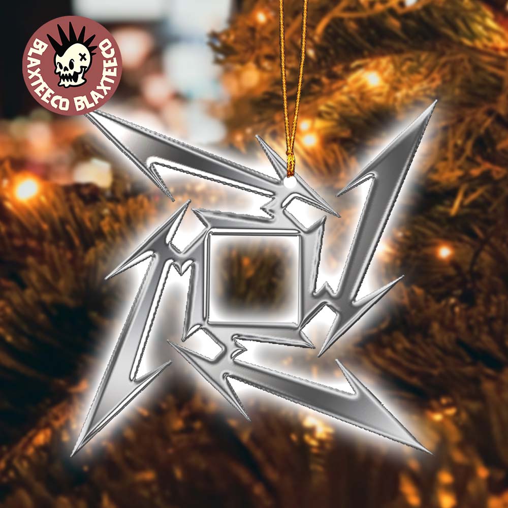 Metallica Chrome Ninja Star Logo Holiday Christmas Decorations Ornament Metallica Chrome Ninja Star Logo Holiday Christmas Decorations Ornament