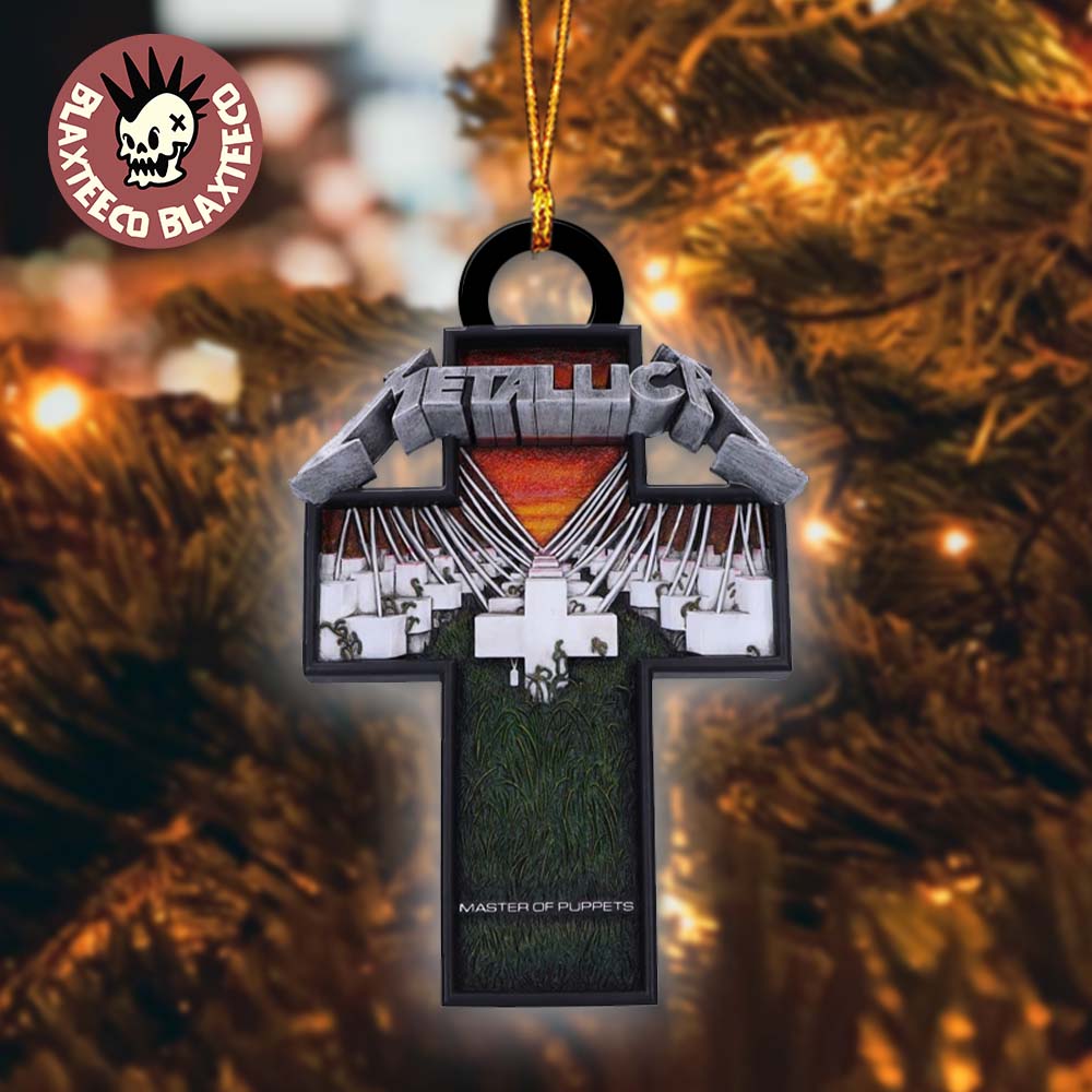 Metallica Cross Master Of Puppets Festive Album Cover With Logo 2025 Christmas Tree Decorations Ornament Metallica Cross Master Of Puppets Festive Album Cover With Logo 2025 Christmas Tree Decorations Ornament