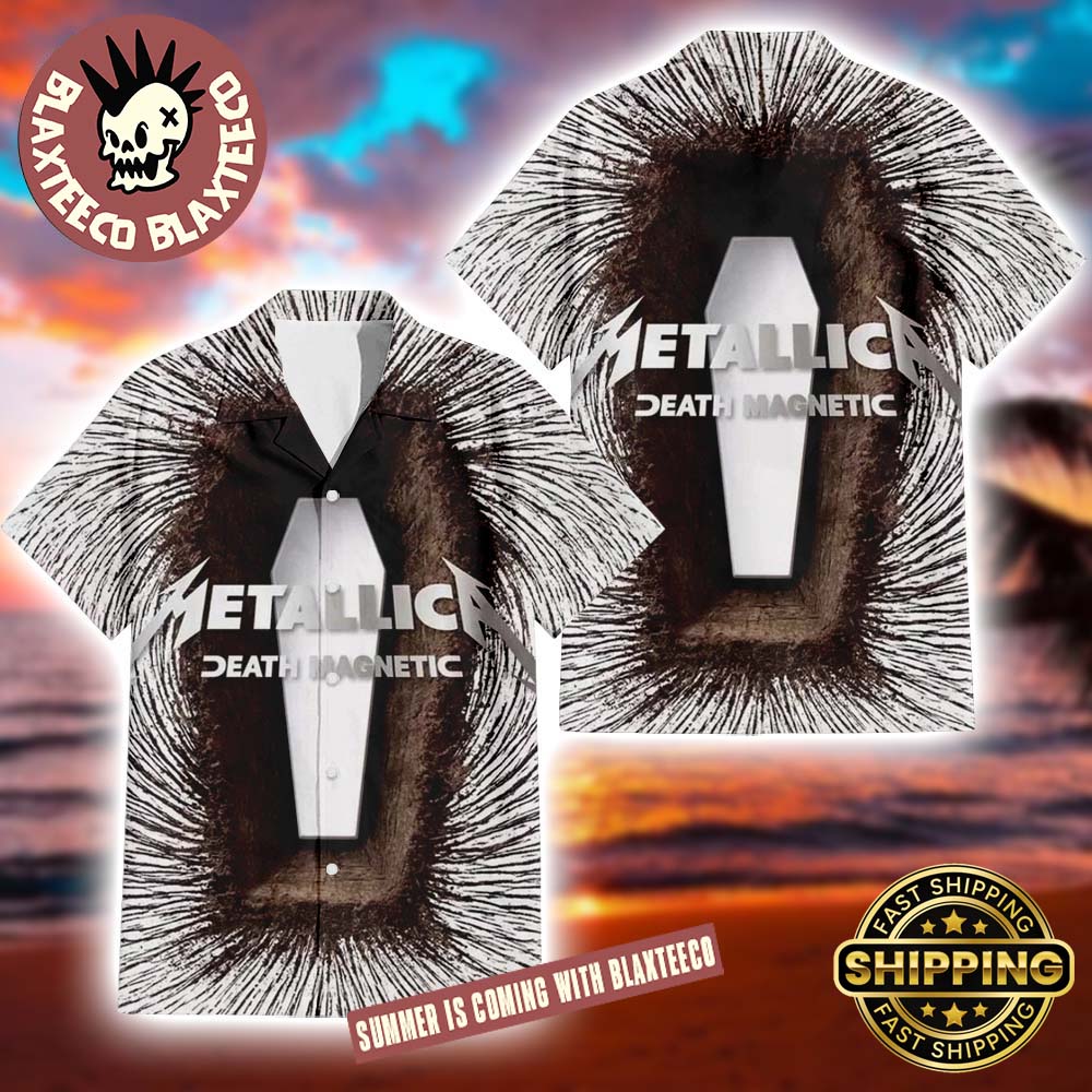 Metallica Death Magnetic Album Cover Art Summer Hawaiian Shirt Metallica Death Magnetic Album Cover Art Summer Hawaiian Shirt