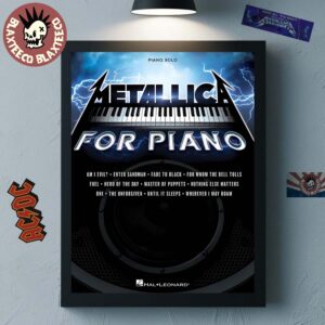 Metallica For Piano Solo Book Cover Wall Decor Poster Canvas