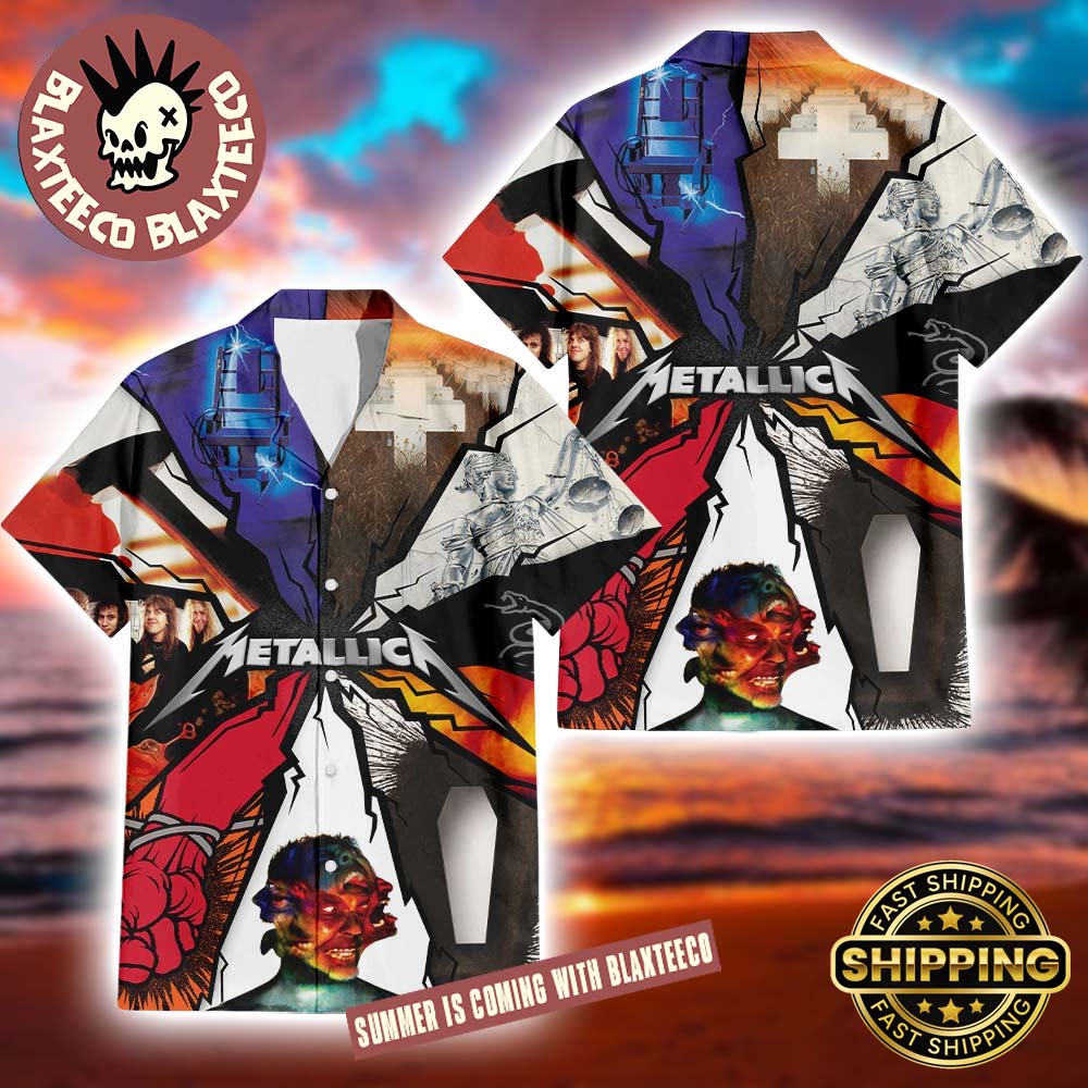 Metallica Iconic Album Covers Shatter Style Summer 2025 Hawaiian Shirt Metallica Iconic Album Covers Shatter Style Summer 2025 Hawaiian Shirt