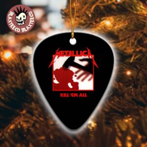 Metallica Kill ‘Em All Album Cover Art Guitar Pick Shape Holiday Christmas Decorations Ornament