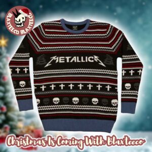 Metallica Logo Black Album Vintage Theme Skull Pattern Ugly Christmas Sweater